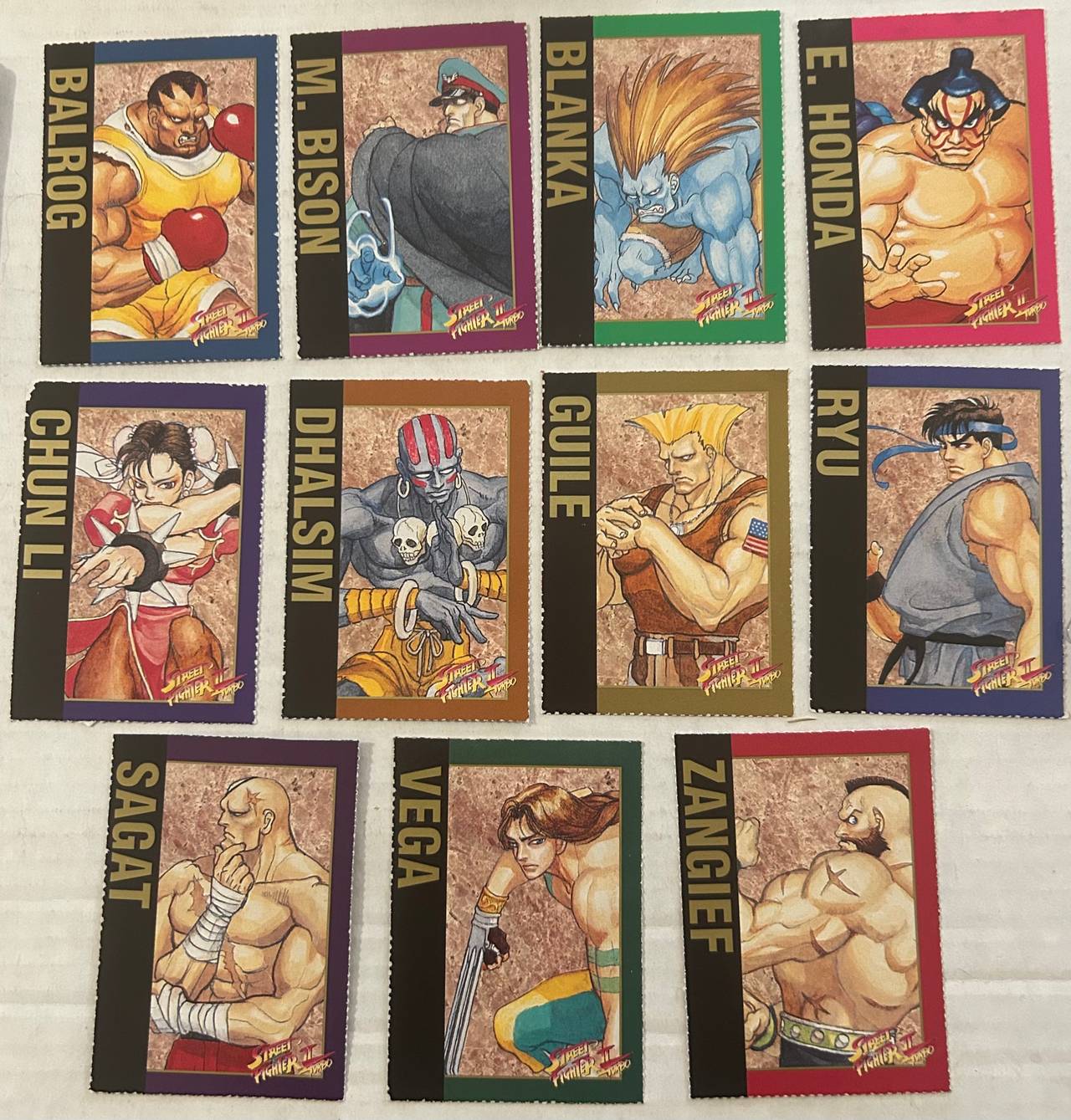 Lot of 11 Street Fighter II Turbo Trading Cards 1993 Nintendo Magazine