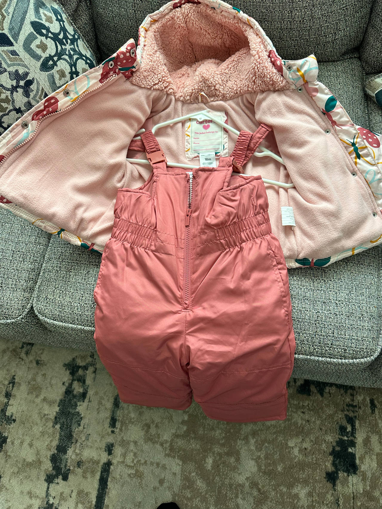 Girls' Winter Snow Bib and Jacket Set