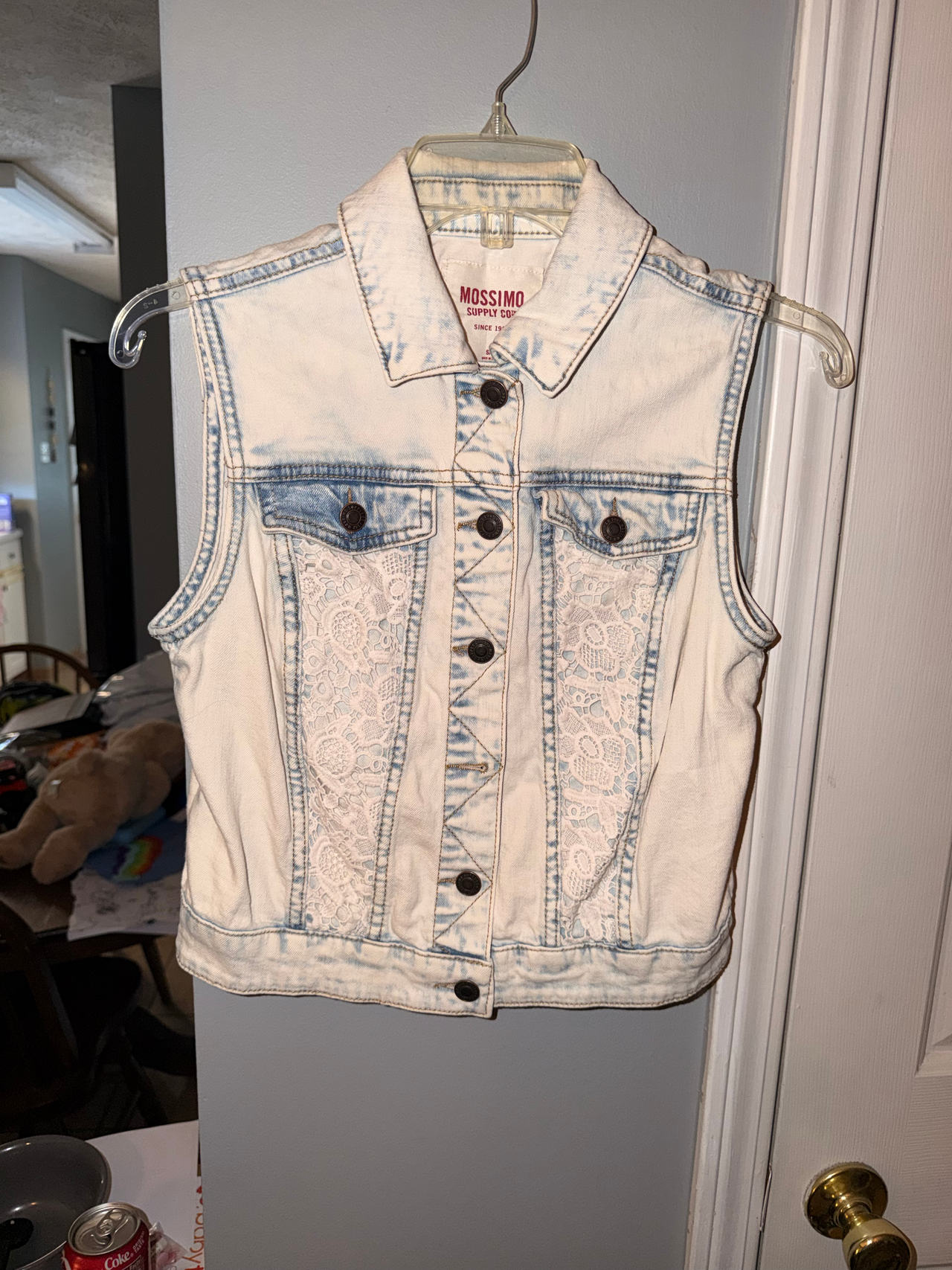 Mossimo Supply Co. Lace Panel Denim Vest
