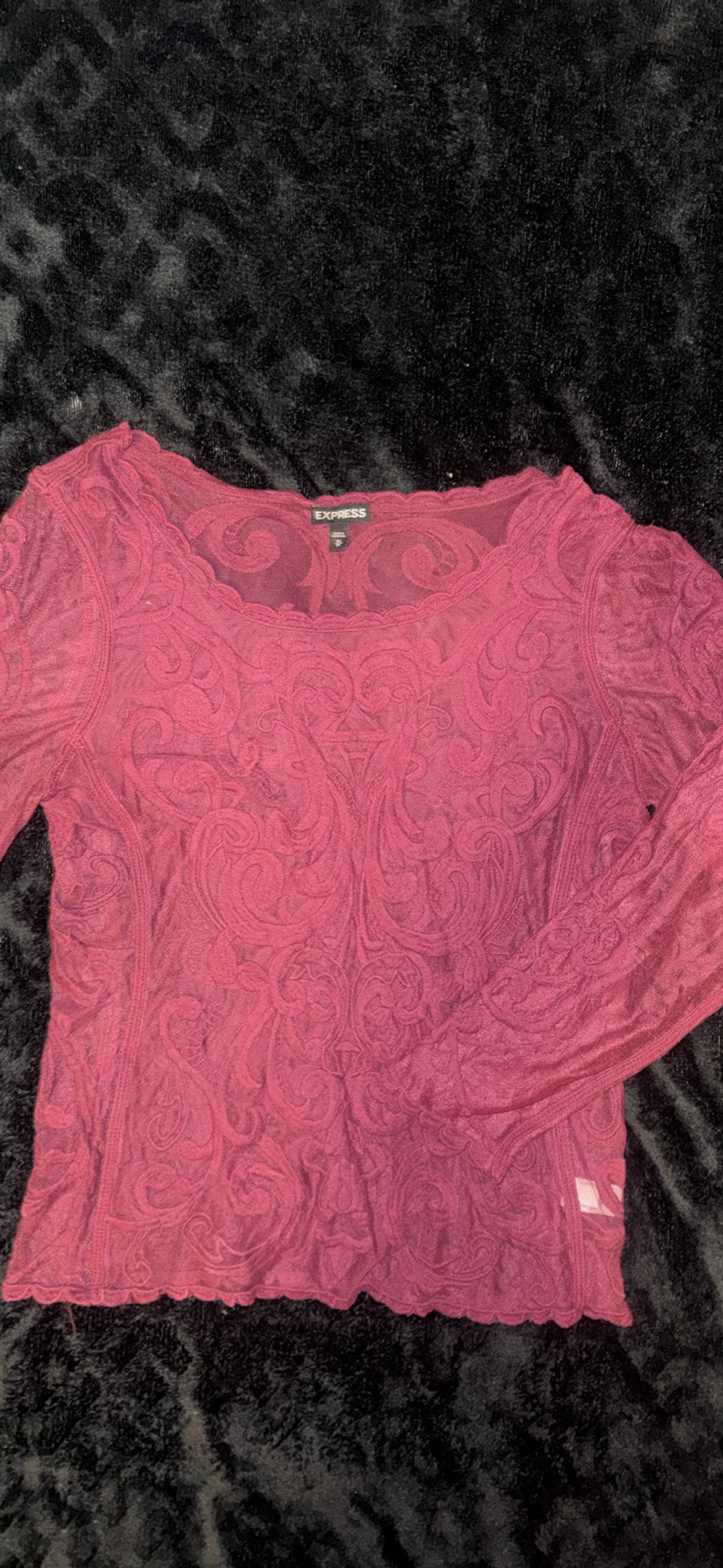 Express Lace Long Sleeve Top