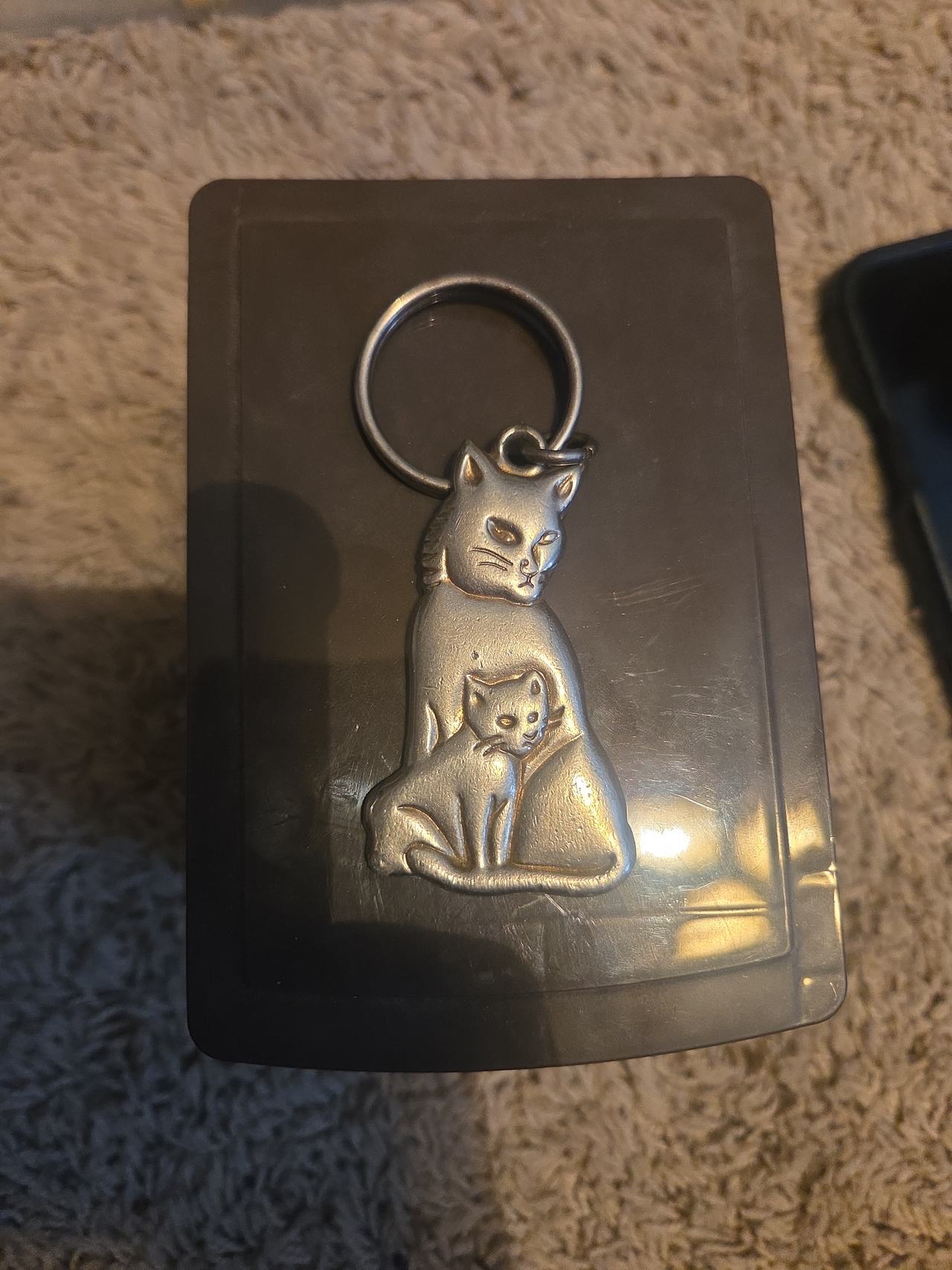 Seagull Pewter Cat and Kitten Keychain 1995