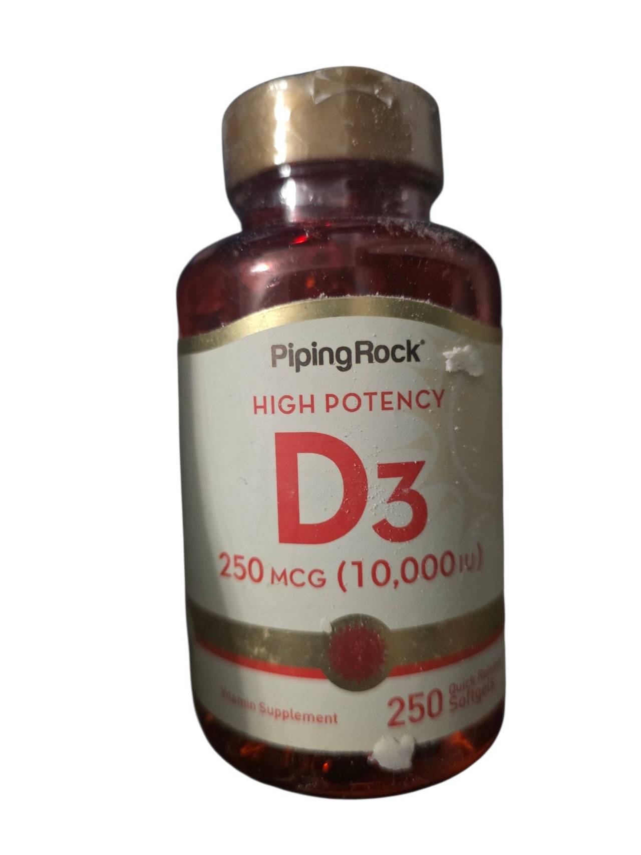 Piping Rock Vitamin D3 250 mcg (10,000 IU) 250 Softgels
