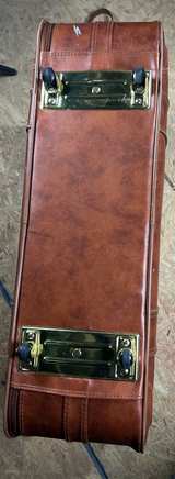 Vintage Style Brown Faux Leather Rolling Suitcase Carry On Luggage 4 Wheel - Image 2