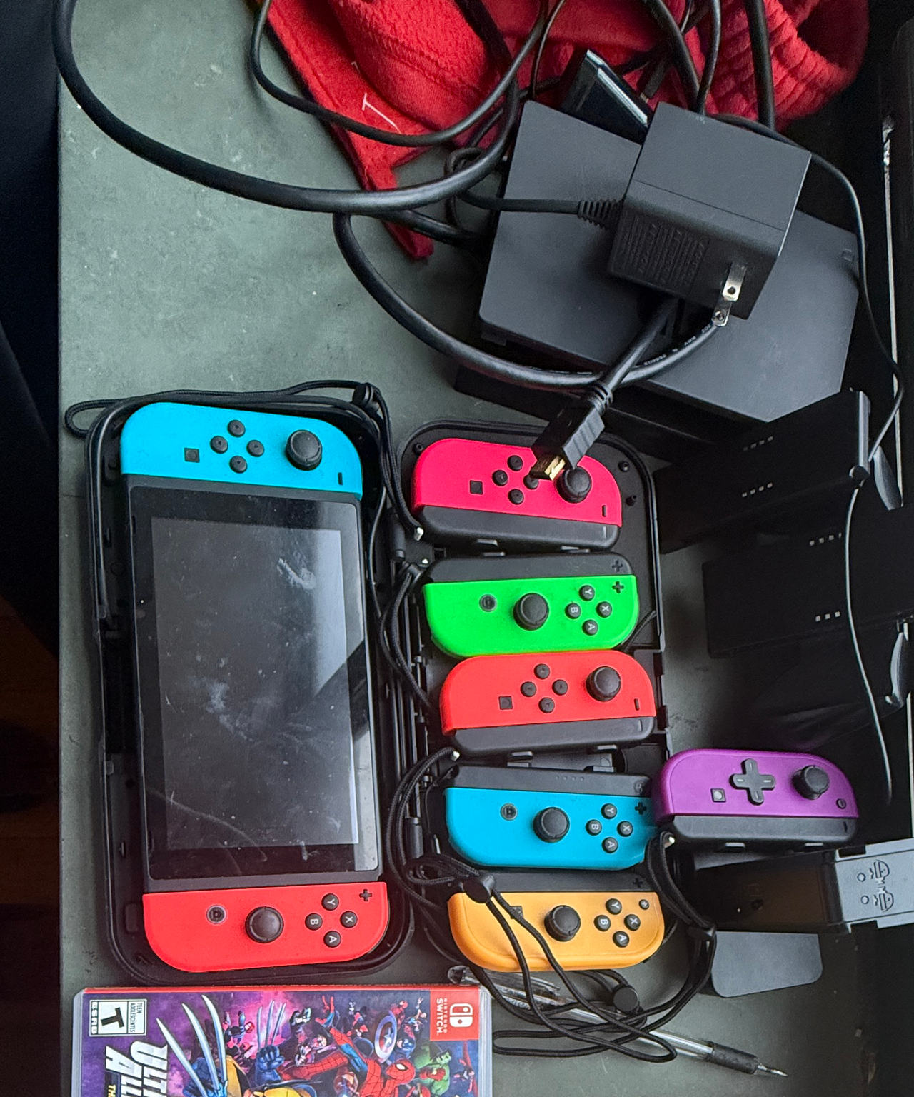 Nintendo Switch with Neon Blue and Neon Red Joy-Con