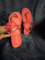 Charlie Paige Pink Toe Loop Sandals - Image 1