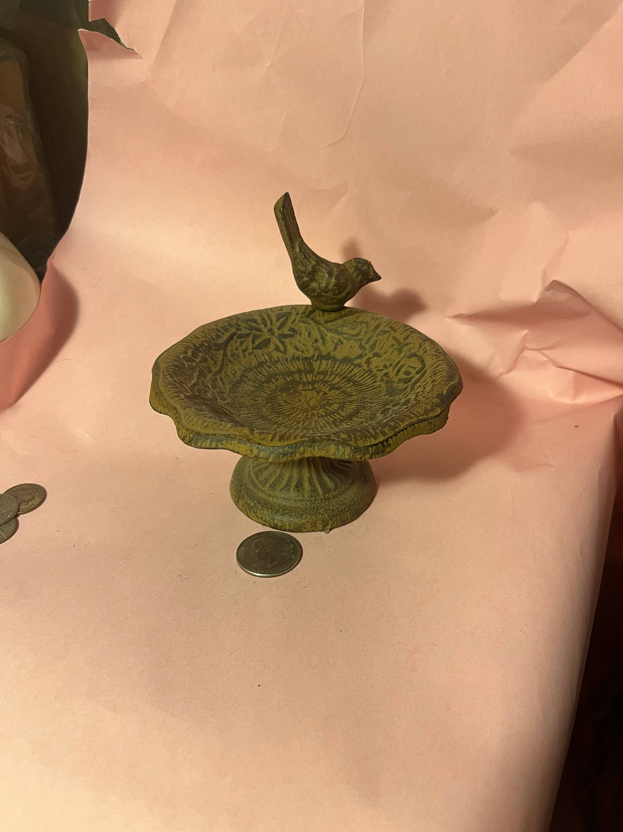 Cast Iron Decorative Bird Bath Dish