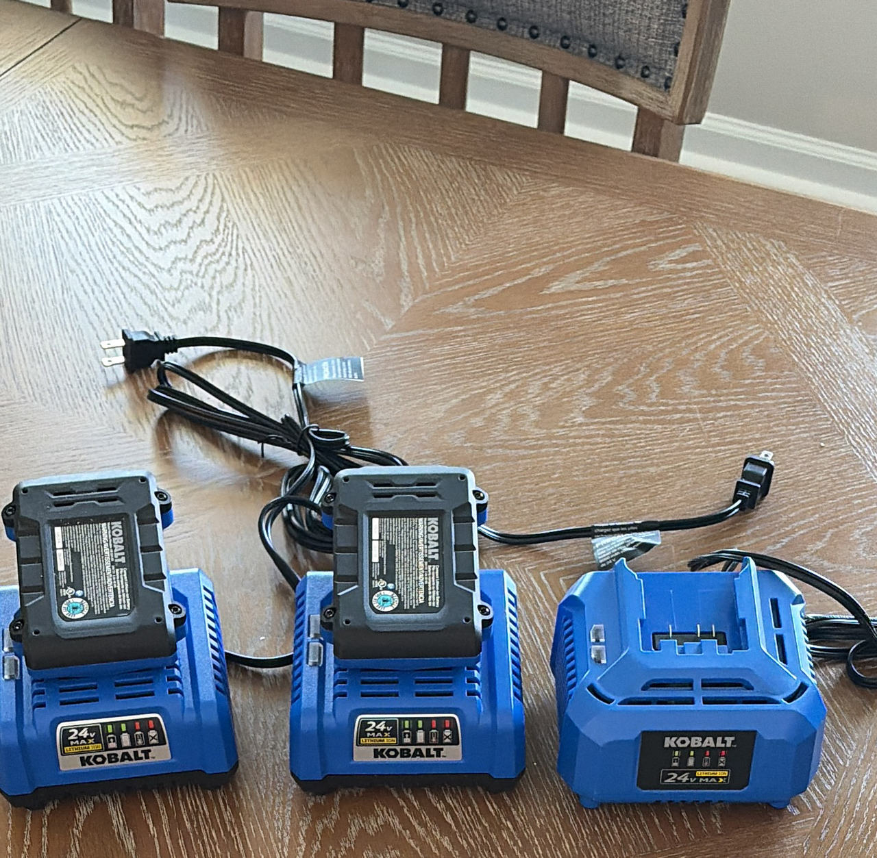 Kobalt 24V Max Lithium-Ion 2 Batteries - 3 Chargers Brand New