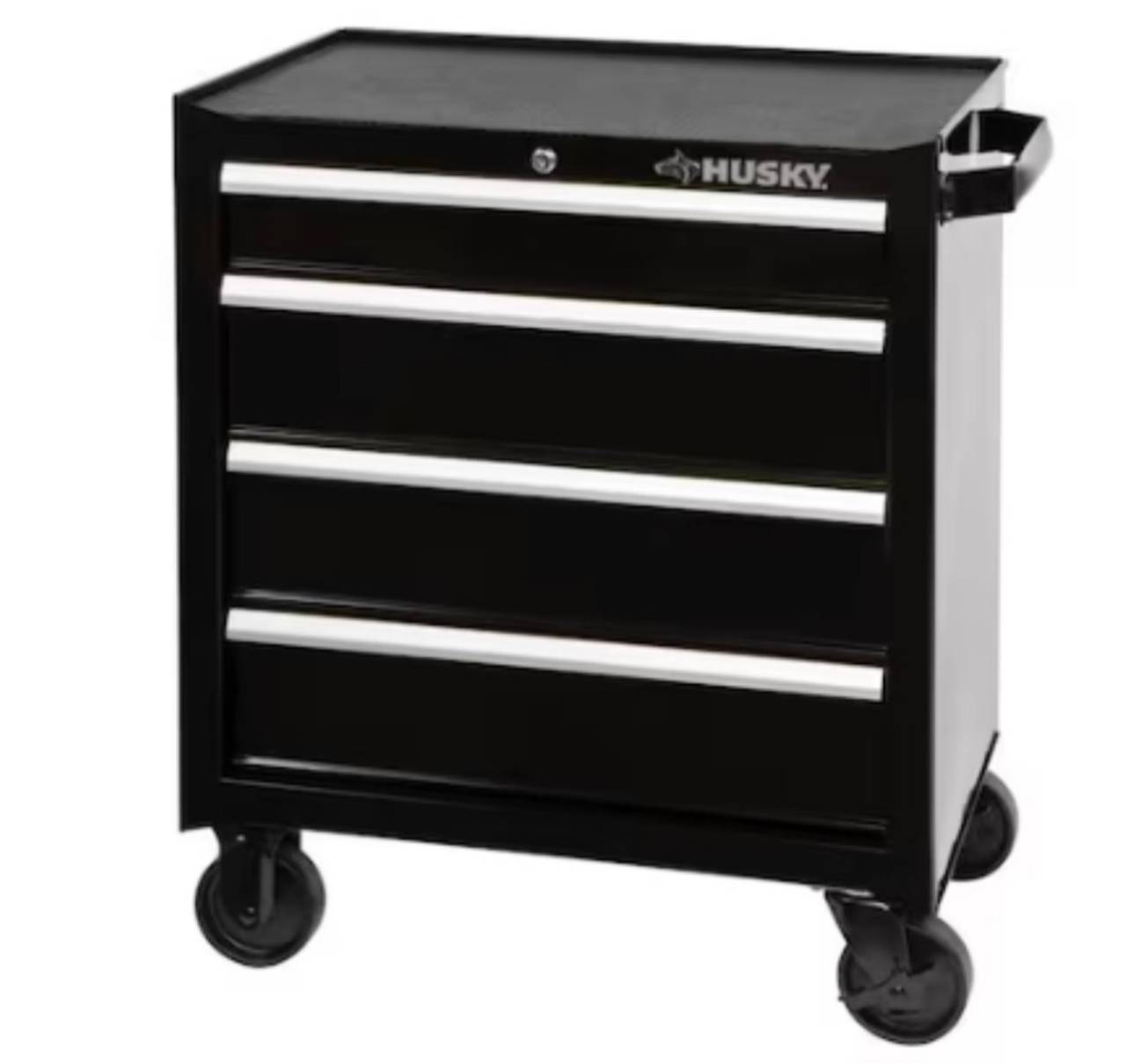 Husky 27 in. W 4-Drawer Rolling Tool Cabinet in Gloss Black