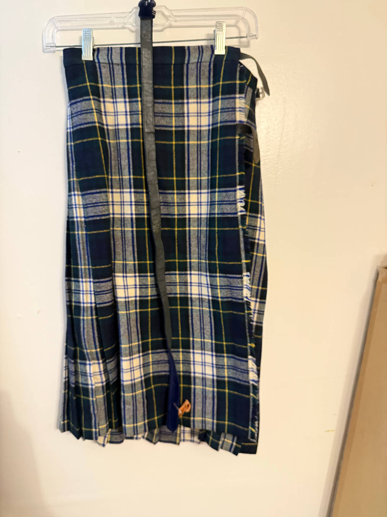 Plaid Pleated Kilt Skirt glen isla size 10