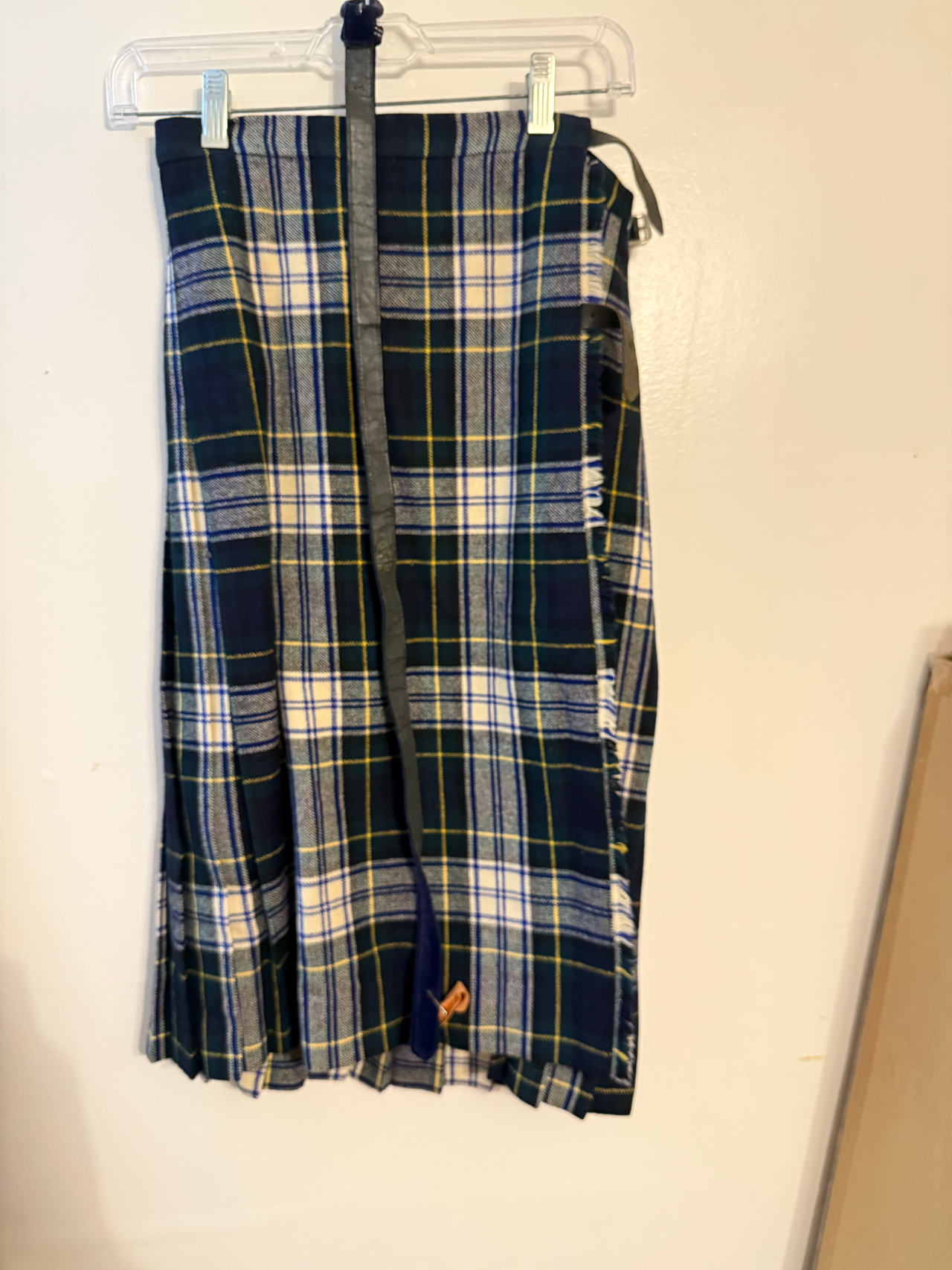 Plaid Pleated Kilt Skirt glen isla size 10