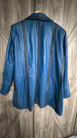 KUS-HAN Leather Blue Vintage Coat - Image 3