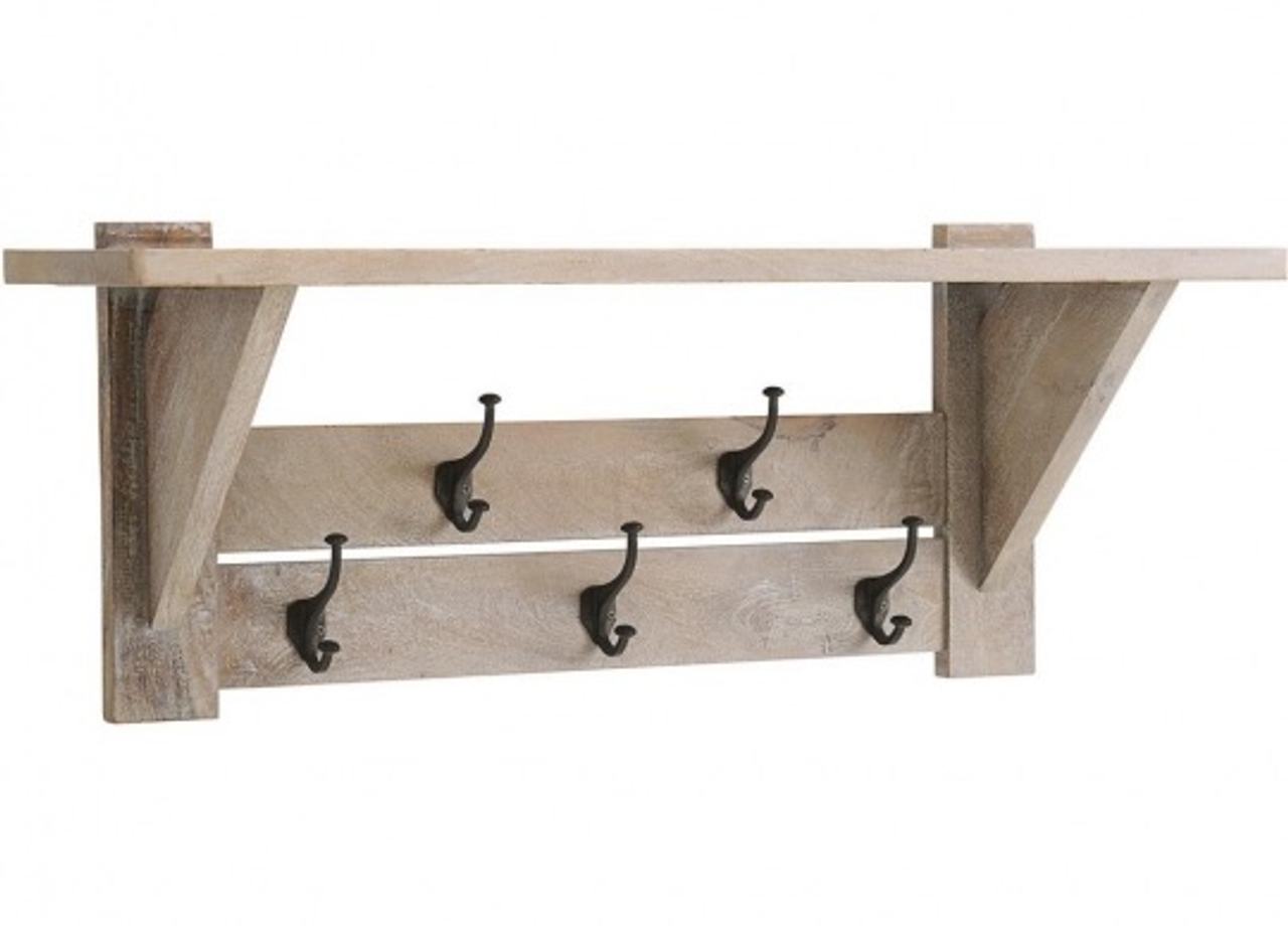 Alaterre Bolton Castleton 40" Mango Wood Coat Hook Shelf