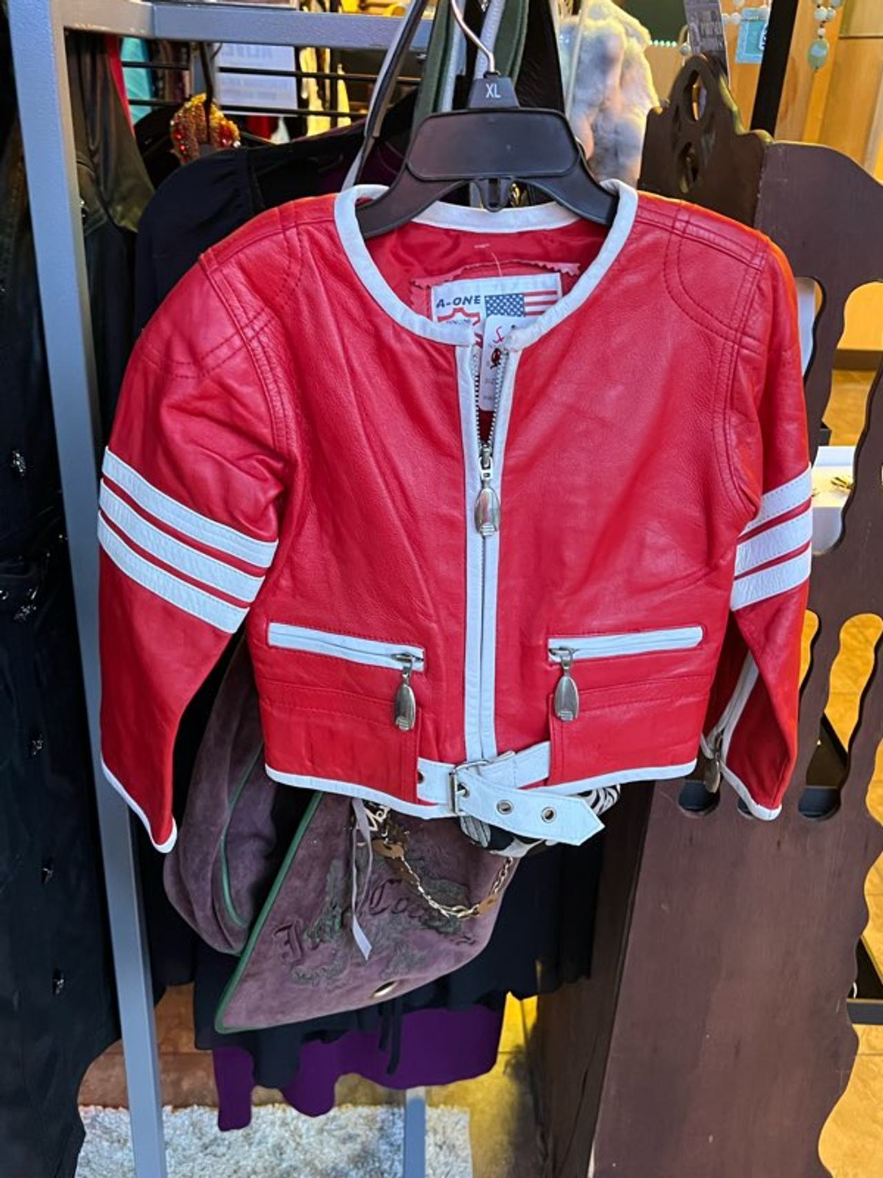 A-One Leather Vintage Red Racing Jacket