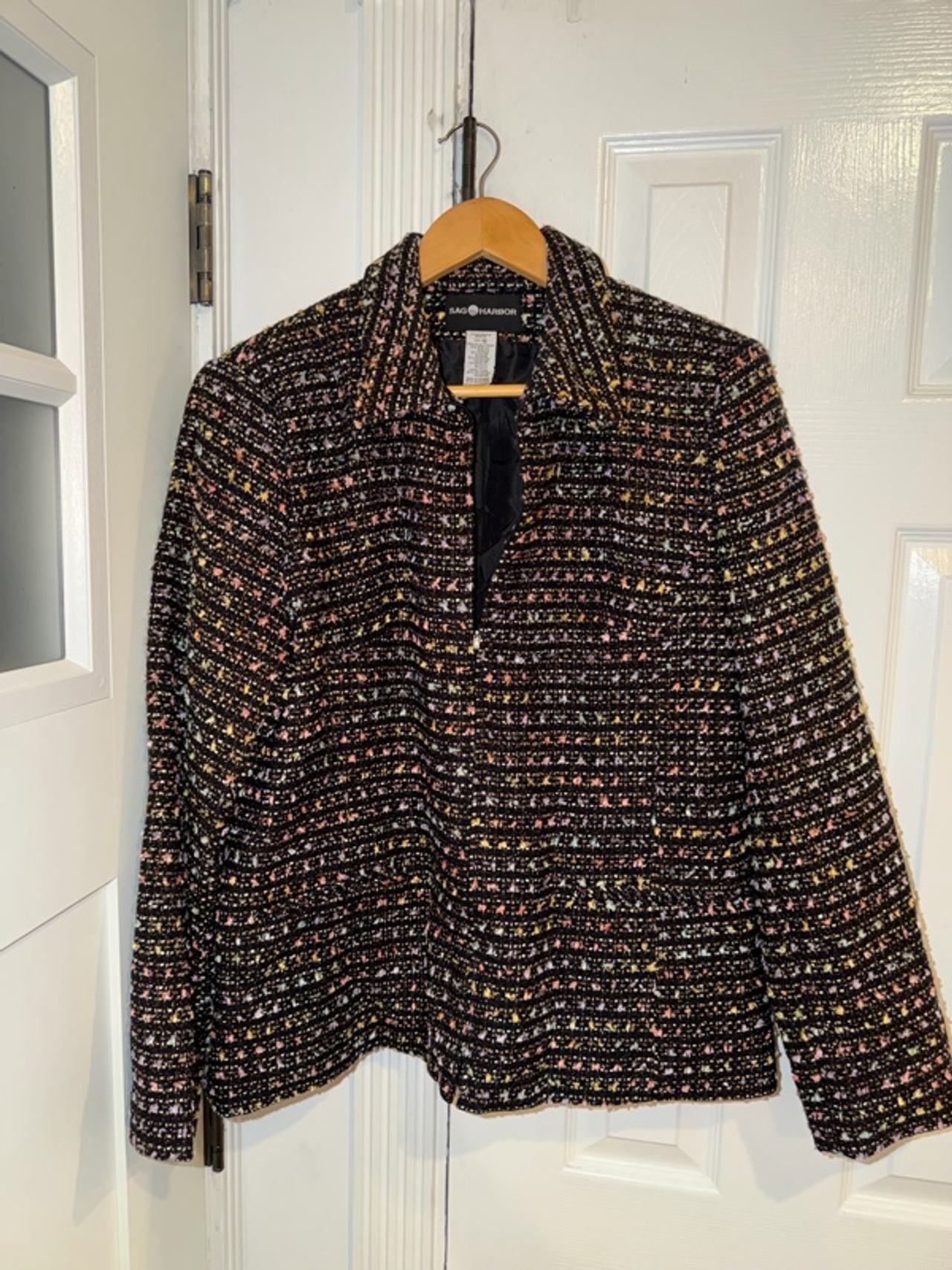 Sag Harbor Women's Tweed Blazer Jacket Size 16