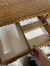 Vintage Oak Writing Desk with Drawer - Image 2