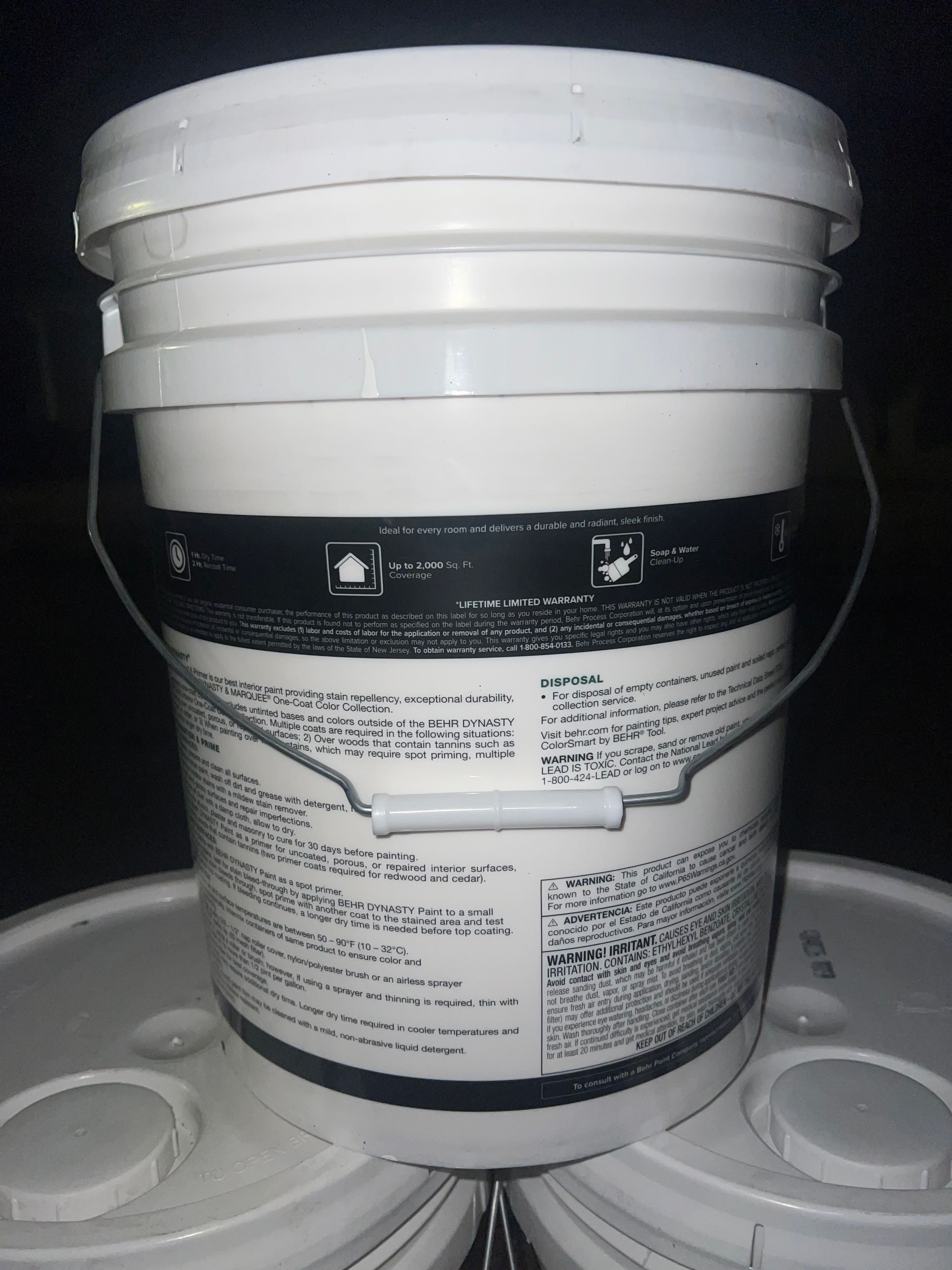 Behr Dynasty 5 gal Ultra Pure White Semi-Gloss Paint - Image 2