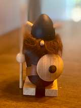 Vintage Scandinavian Wooden Viking Figurine - Image 2