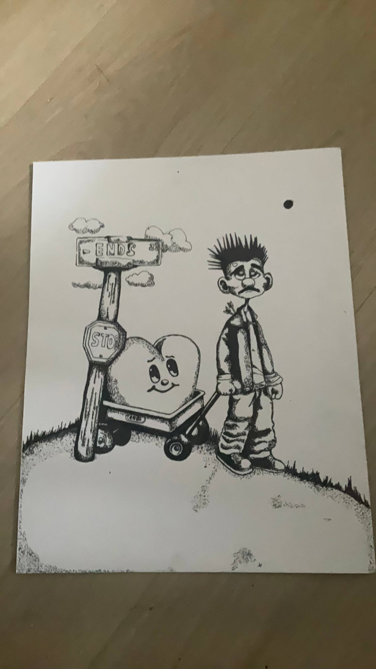“Stop dragging my heart around” -Edwin.H
This drawing was made by a 13 year old 