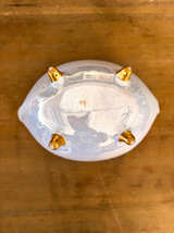 Vintage Porcelain Footed Bowl with Gold Handles Floral Centerpiece Trinket Bowl - Image 5