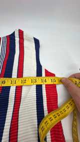 Vintage Kids Red White and Blue Striped Seersucker Jumpsuit - Image 2