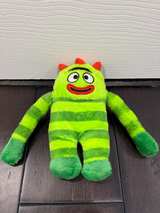 Yo Gabba Gabba Brobee Green Striped Plush Small Zipper Pouch - Image 1
