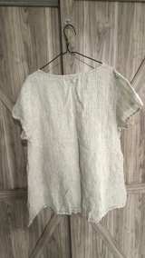 FLAX Linen Striped Short Sleeve Top women’s Large - Image 5