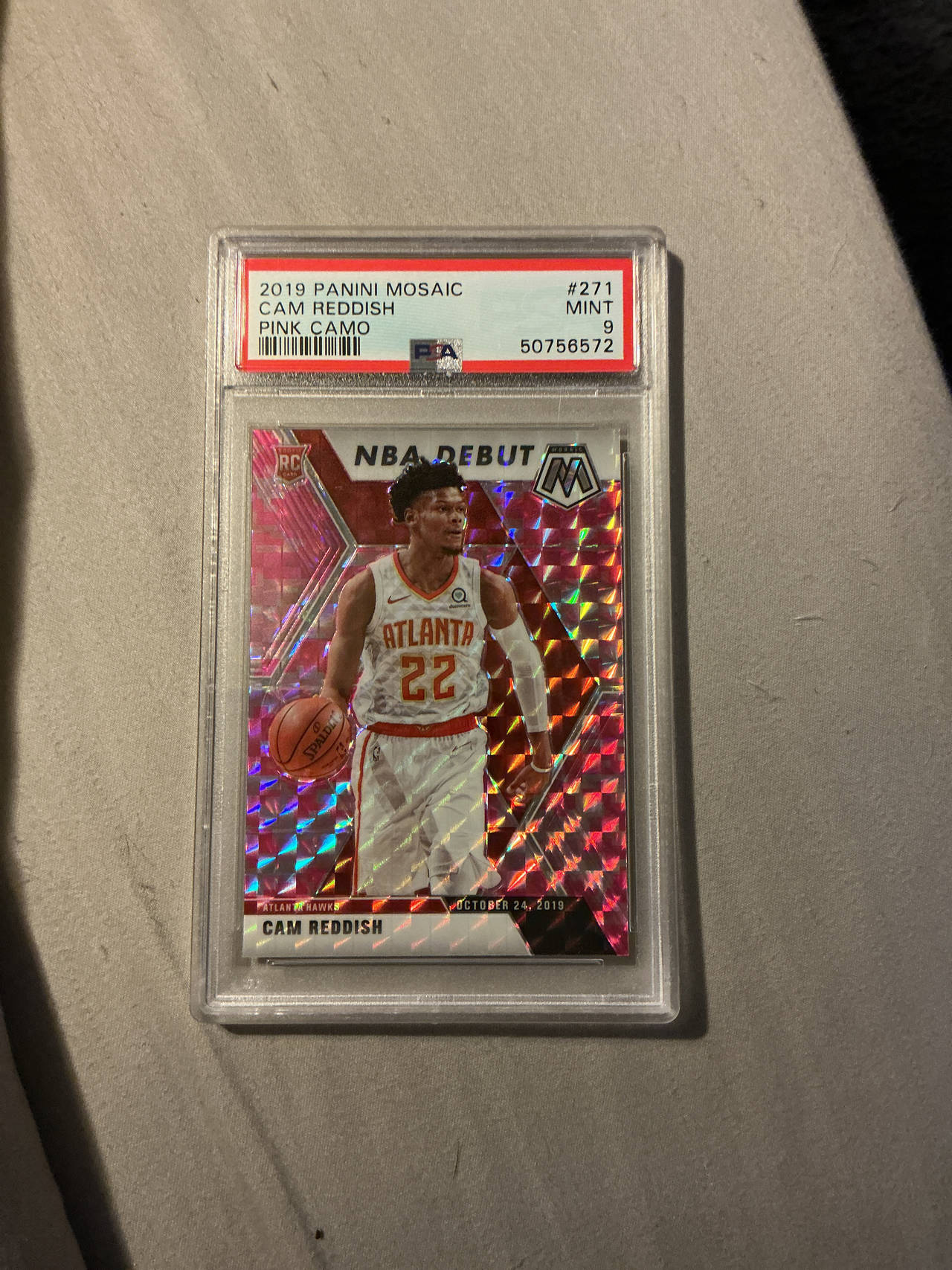 2019 Panini Mosaic Cam Reddish NBA Debut Pink Camo #271 PSA 9