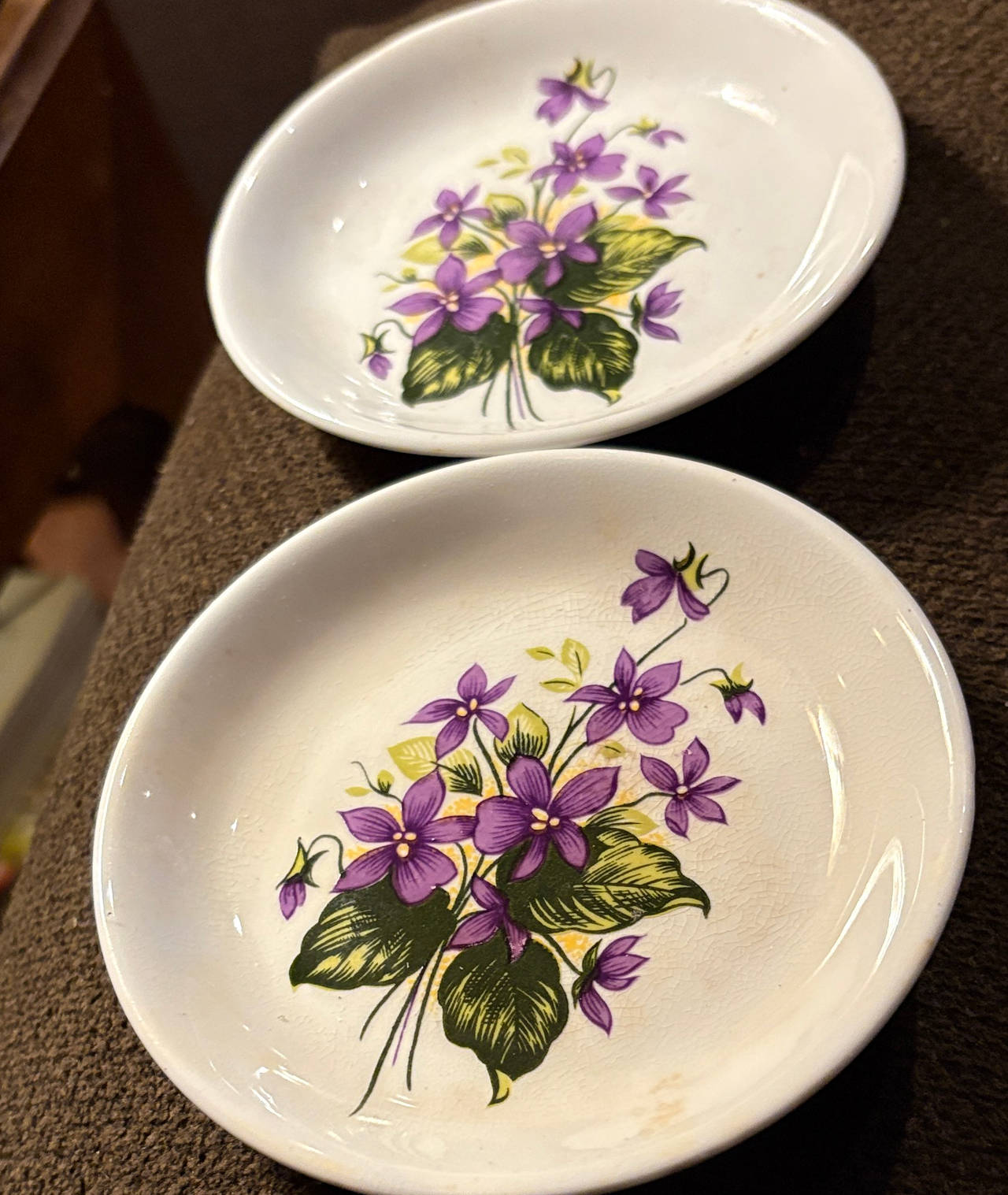 Vintage Violet Ceramic Trinket Dishes