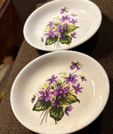 Vintage Violet Ceramic Trinket Dishes - Image 1