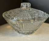 Vintage FNG Indonesia pressed glass candy dish with a lid - Image 1