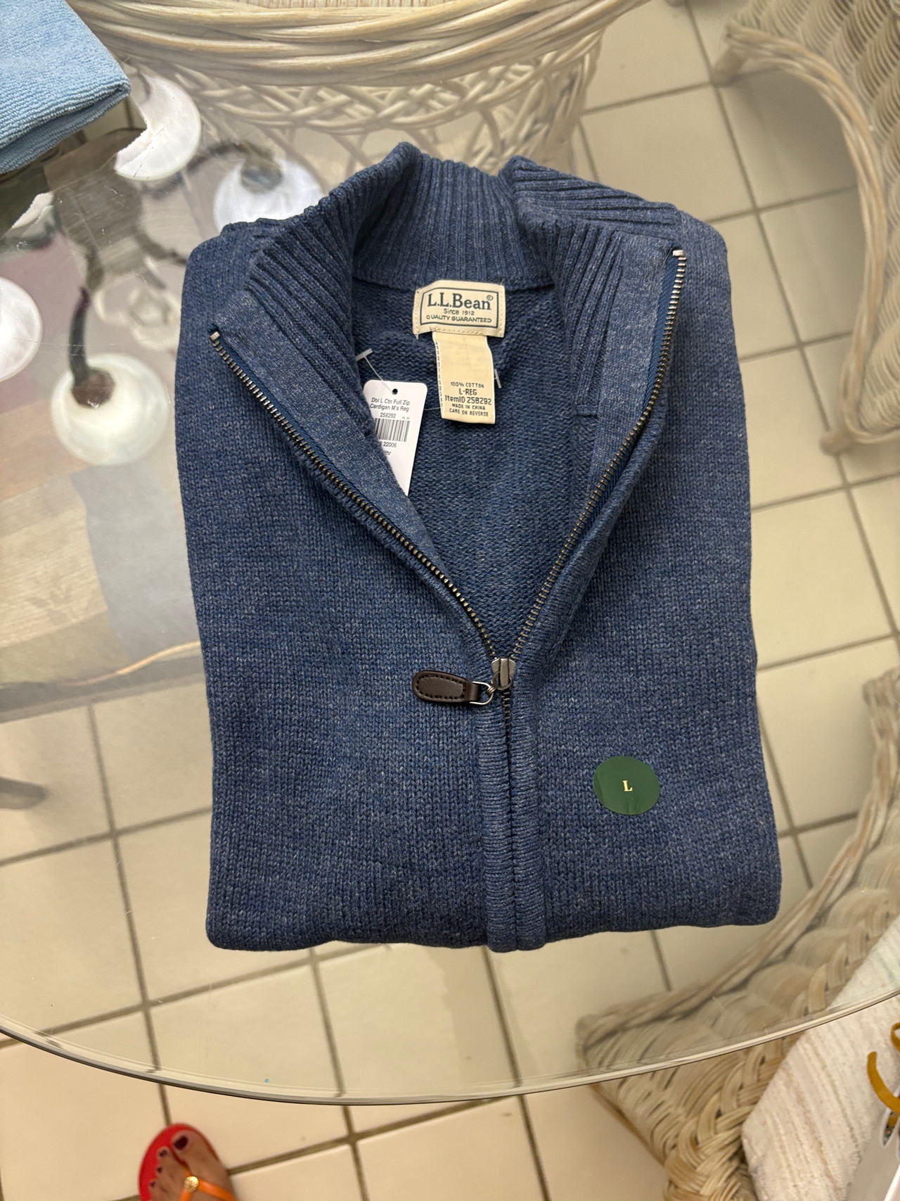 L.L.Bean Men's Cotton/Cashmere Sweater, Full-Zip