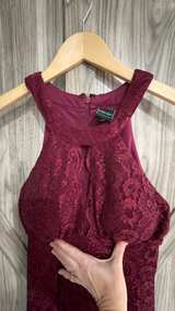 NW Nightway Burgundy Lace Halter Mermaid Evening Gown size 8 - Image 3