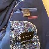 Politix Men's Navy Blue Suit Jacket and Pants (Medium) - Image 2