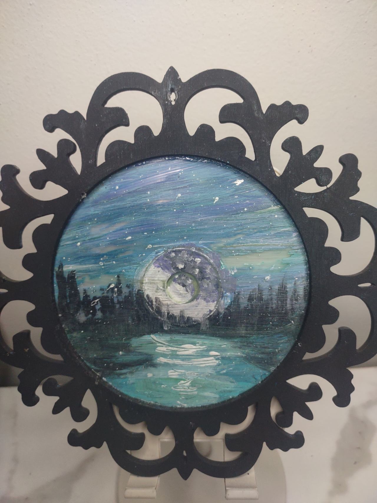 Hand Painted CD Art in Ornate Frame