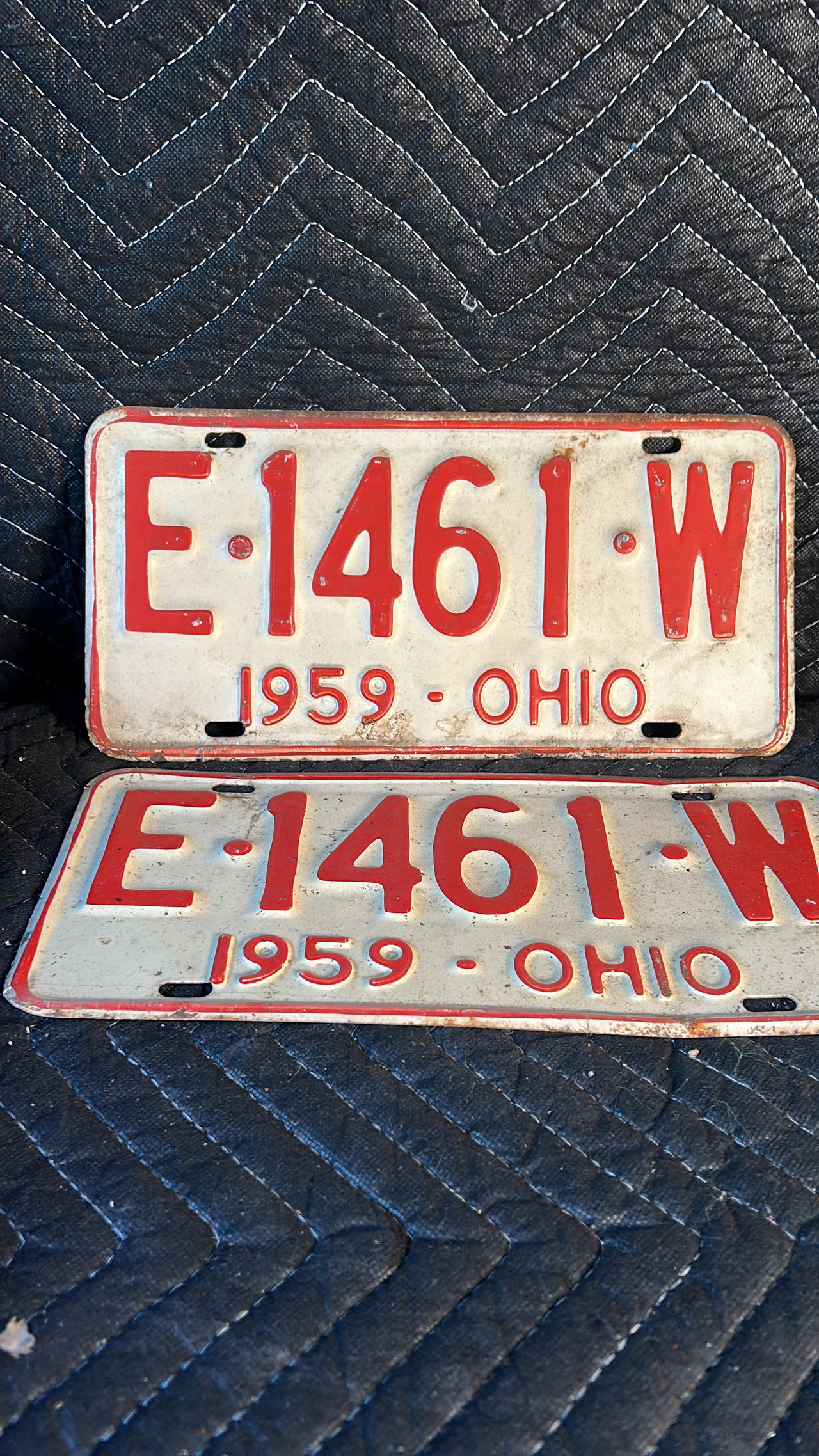 1959 Ohio License Plate Pair