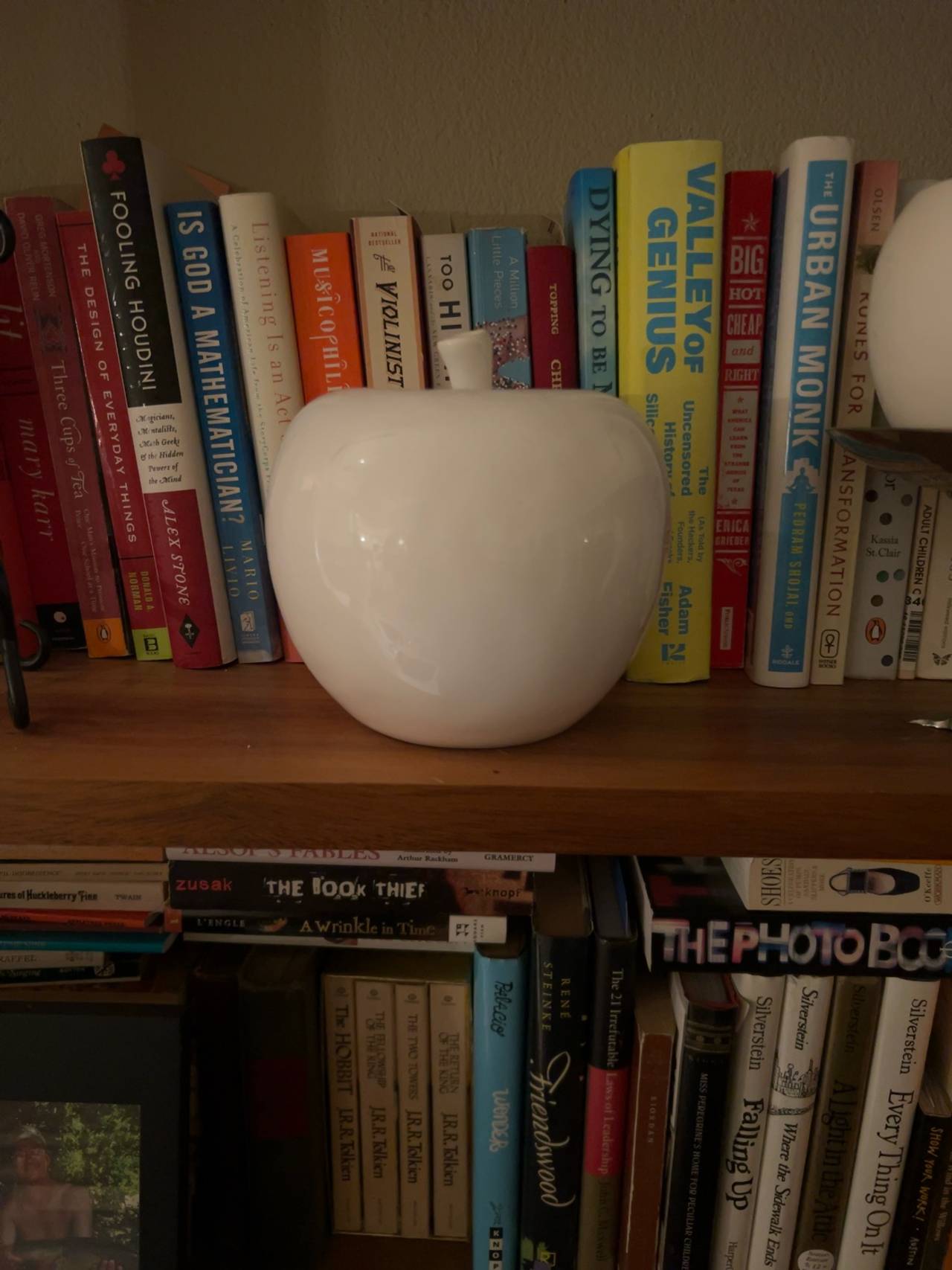 White Ceramic Apple Sculpture
