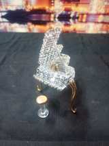 Spun Glass Grand Piano with Gold Accents and Stool - Image 2