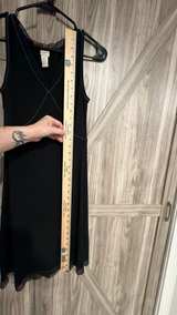 J. Jill Black Sleeveless V-Neck Midi Dress with Contrast Stitching XS Petite - Image 6