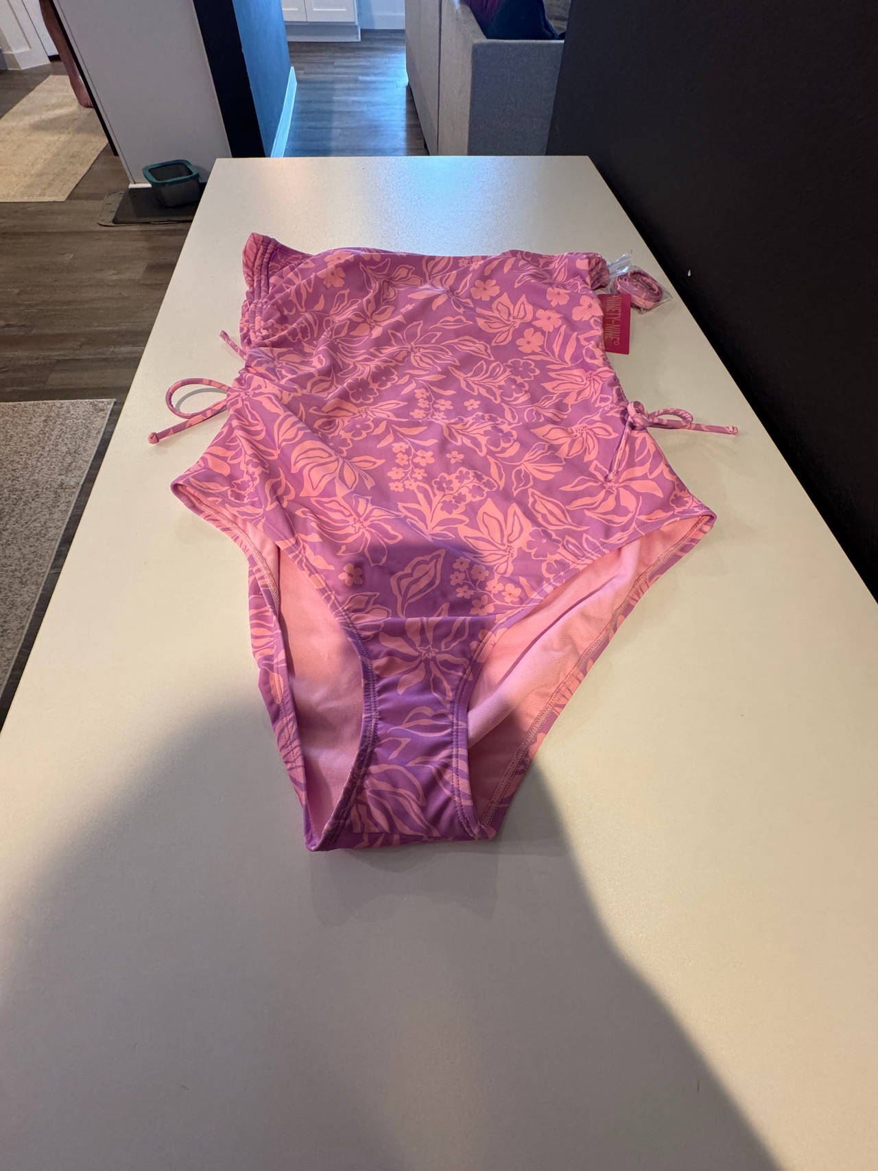 Left on Friday Sunday Suit One Piece Swimsuit Floral Purple