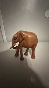 Hand-Carved Wooden Elephant Figurine - Image 3