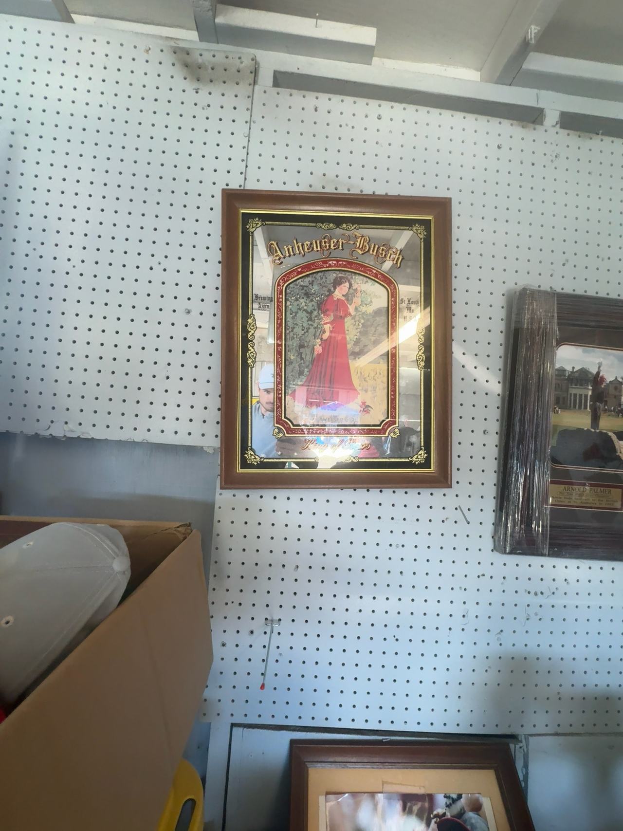 Anheuser-Busch Budweiser Girl Bar Mirror 1992 Red Dress