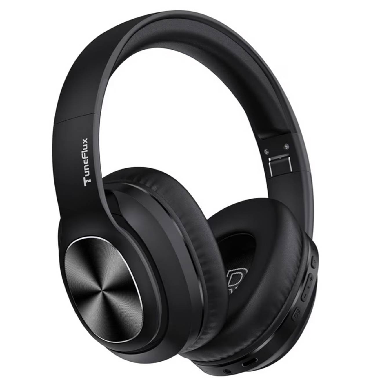 TuneFlux Wireless Bluetooth Headphones Over Ear Bluetooth 5.3 Headsets Black