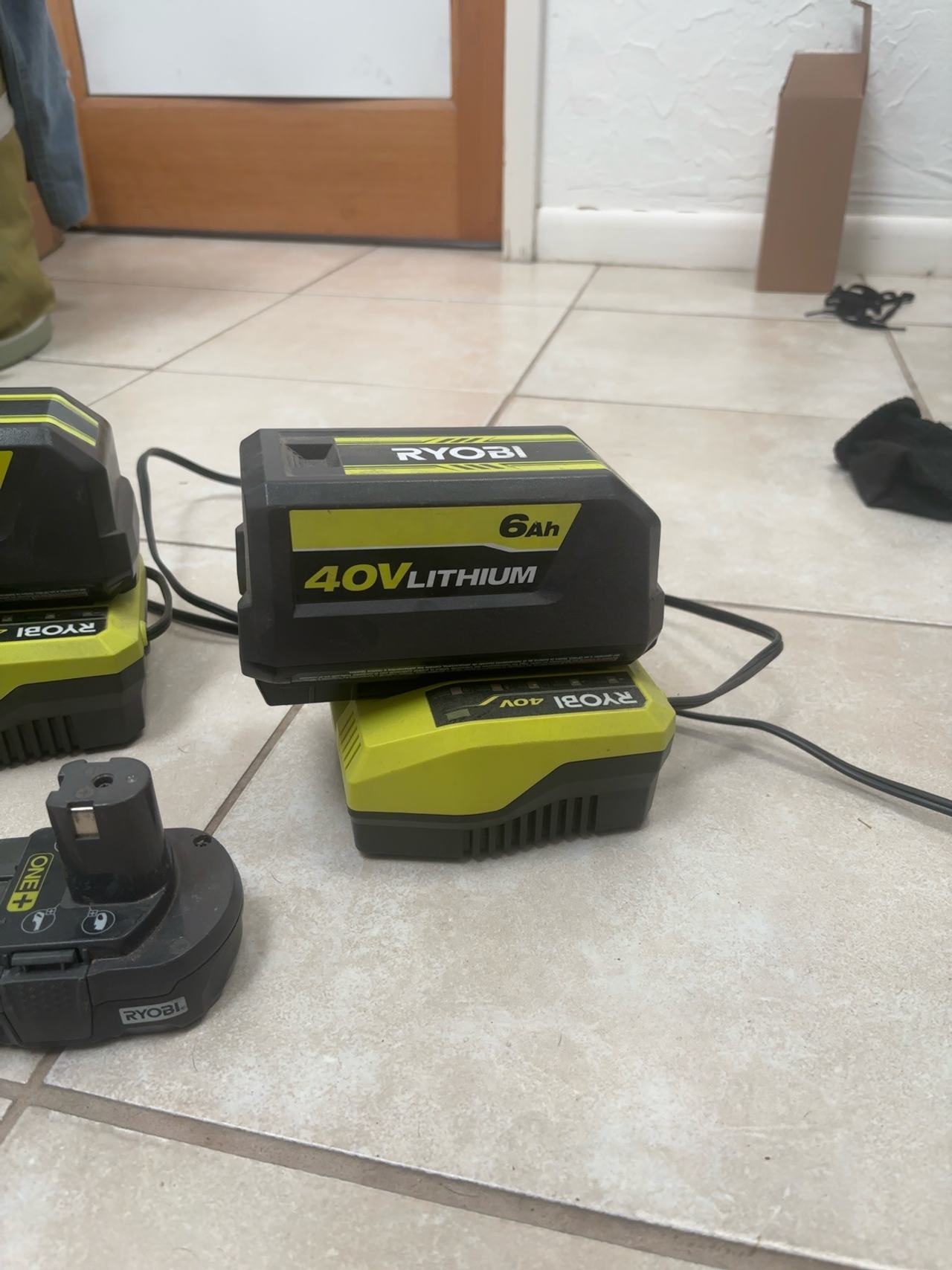 Ryobi 40V 6.0 Ah Lithium-Ion Battery with rapid charger
