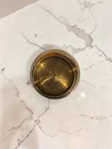 Vintage Etched Brass Vase with Enamel Inlay - Image 2