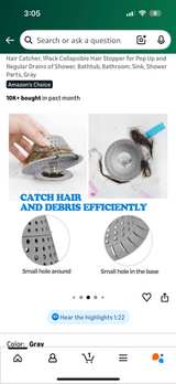 zaa Bathtub Drain Hair Catcher, Premium Silicone Shower Hair Catcher, 1Pack - Image 2