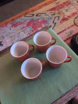 vintage  PYREX Burnt Orange Luster D-Handle Mug #50 set of 4 - Image 3