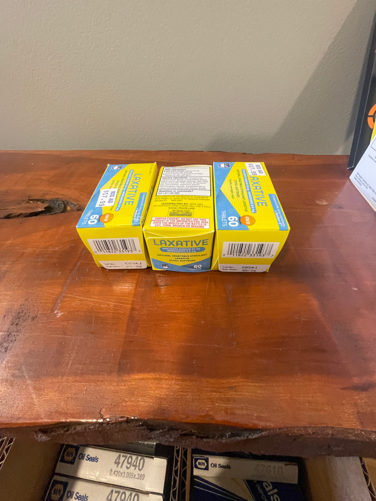 3 Bottles - Rite Aid  Laxative Tablets 60 Count - Exp 5/26 or later 