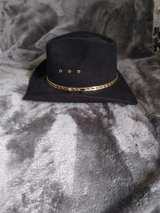 Black Felt Cowboy Hat with Gold Band - Image 2