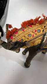 Vintage Indian Patchwork Embroidered Bull Figurine - Image 5