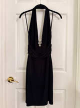 Cache Black Halter Neck Dress with Silver Ring Detail - Image 1